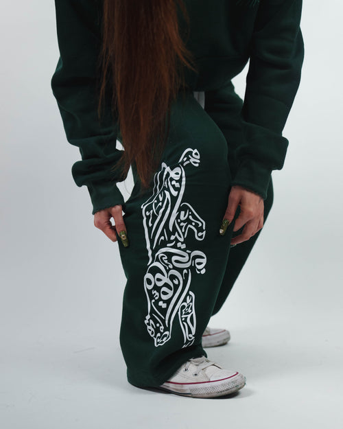PANTHER SWEATPANTS - EVERGREEN