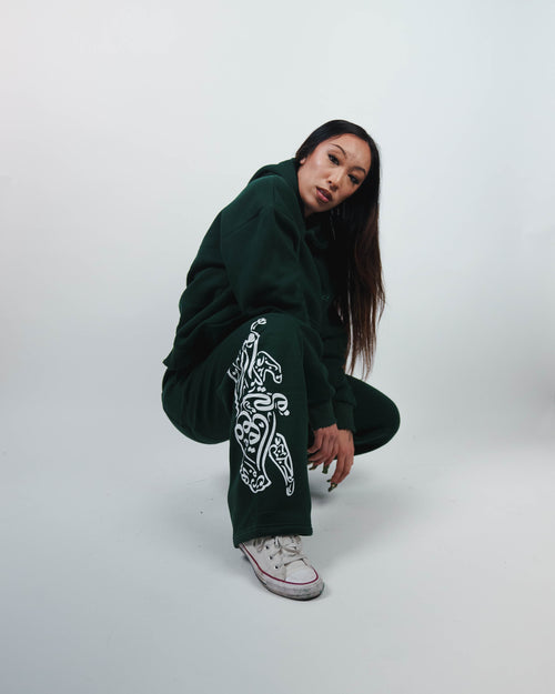 PANTHER SWEATPANTS - EVERGREEN