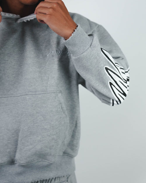 WING HOODIE - STONE GREY