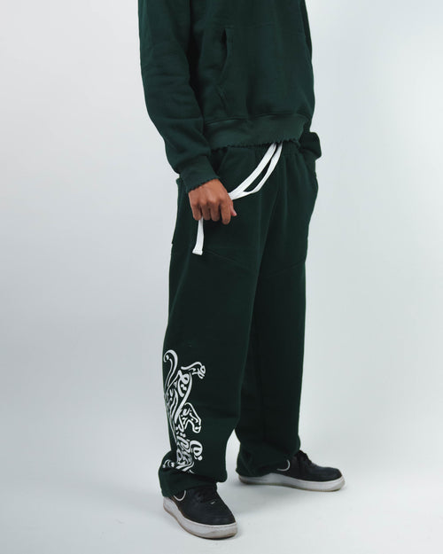 PANTHER SWEATPANTS - EVERGREEN