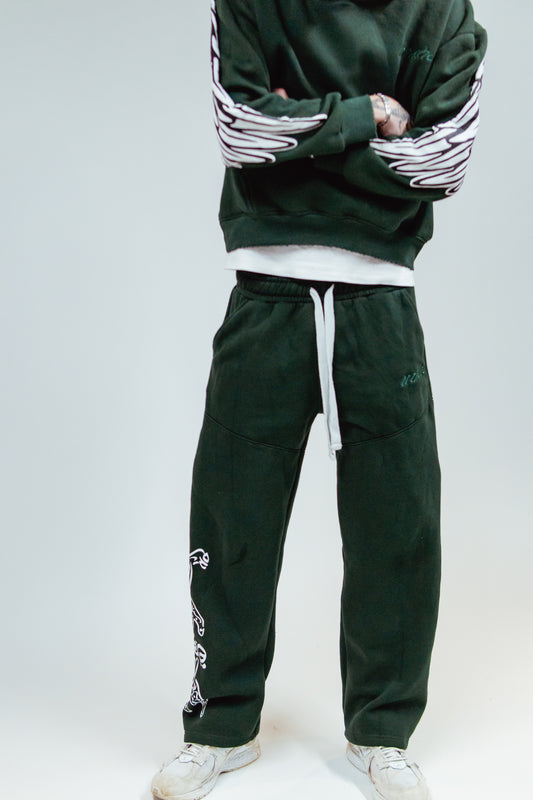 PANTHER SWEATPANTS - EVERGREEN